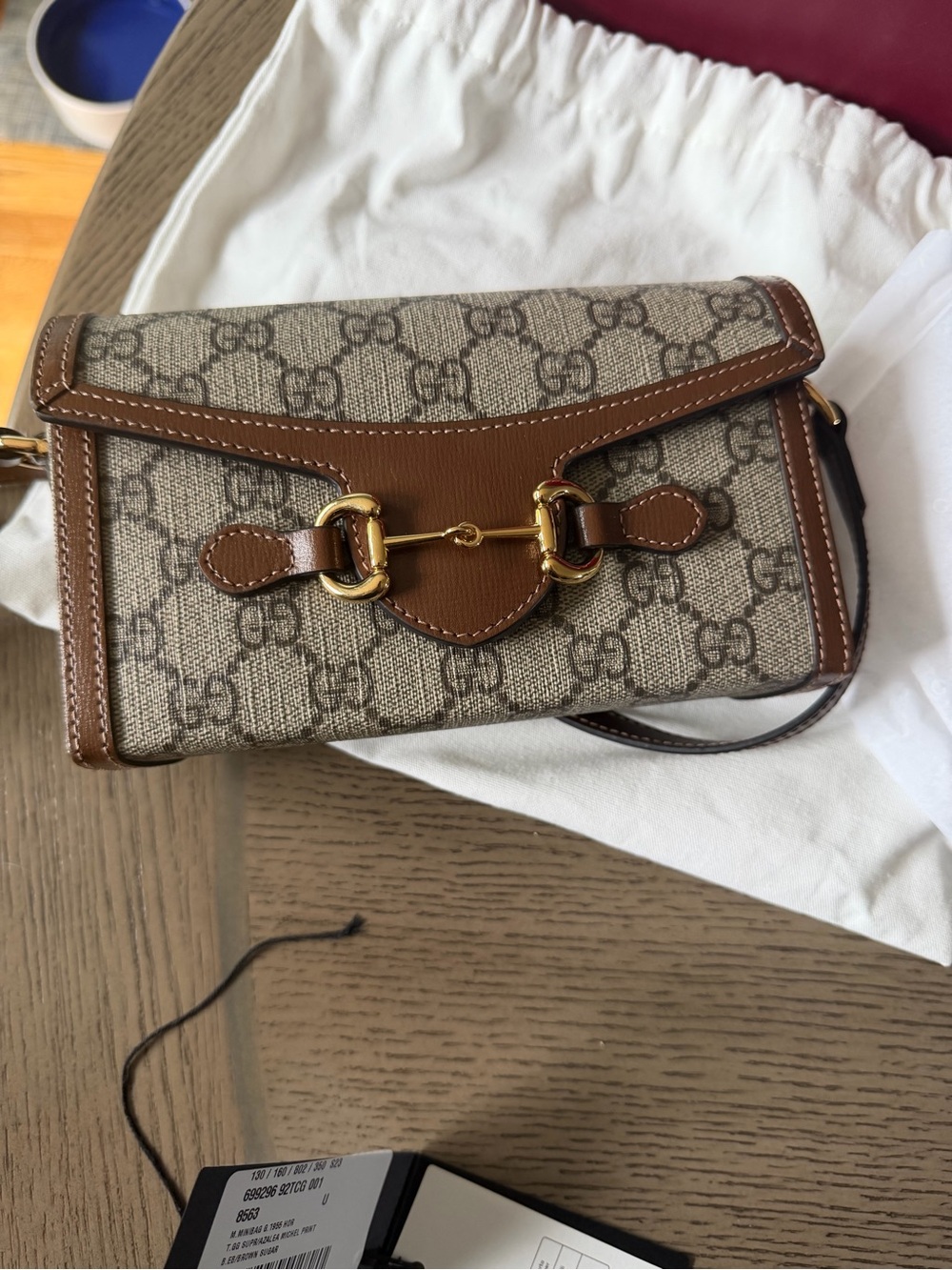 Gucci Brown GG Canvas Leather Horsebit Crossbody